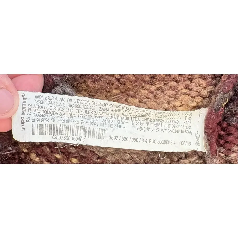 Zara Baby Brown Chunky Knit Striped Sweater Size 3-4 Years